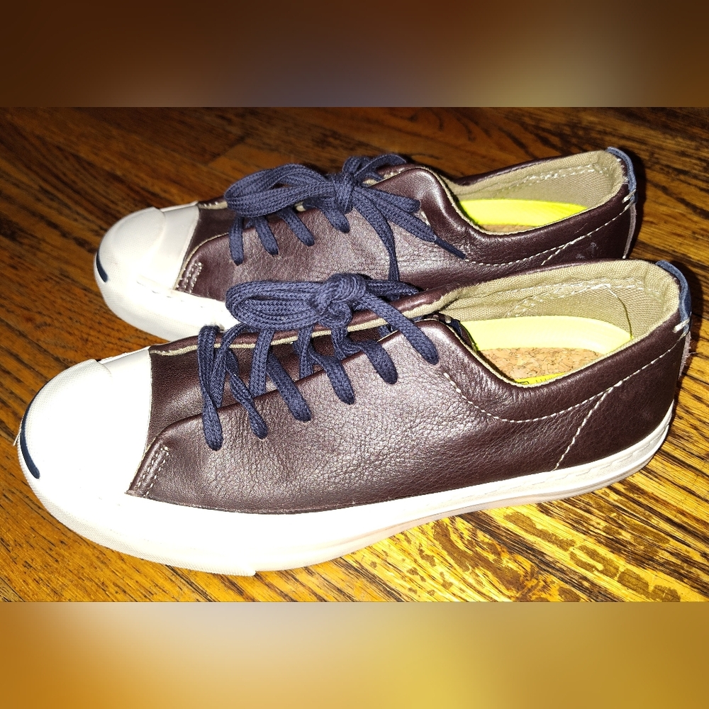 Converse Jack Purcell boys shoes size 3 boy color leather brown